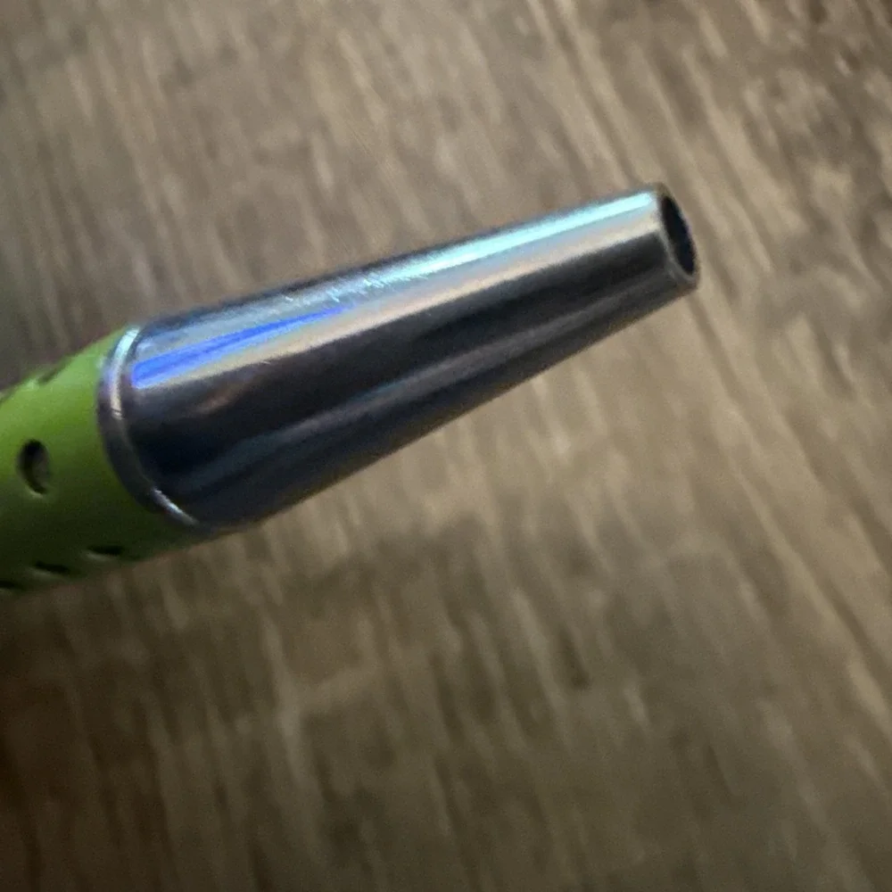 Drug Rep ZYRTEC Collectible Heavy Metal Writing Pen Lime Green Silver Blue Works